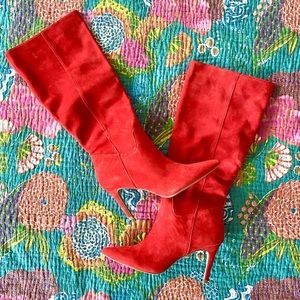 AQ Lenni Red Suede Boots